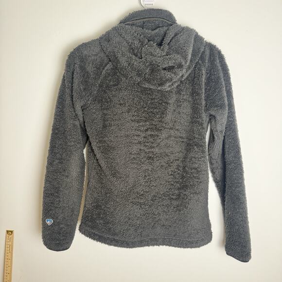 KUHL Flight Jacket Women’s Small Brown Sherpa Fleece Zip-Up Hooded Outdoor Coat - Picture 5 of 14